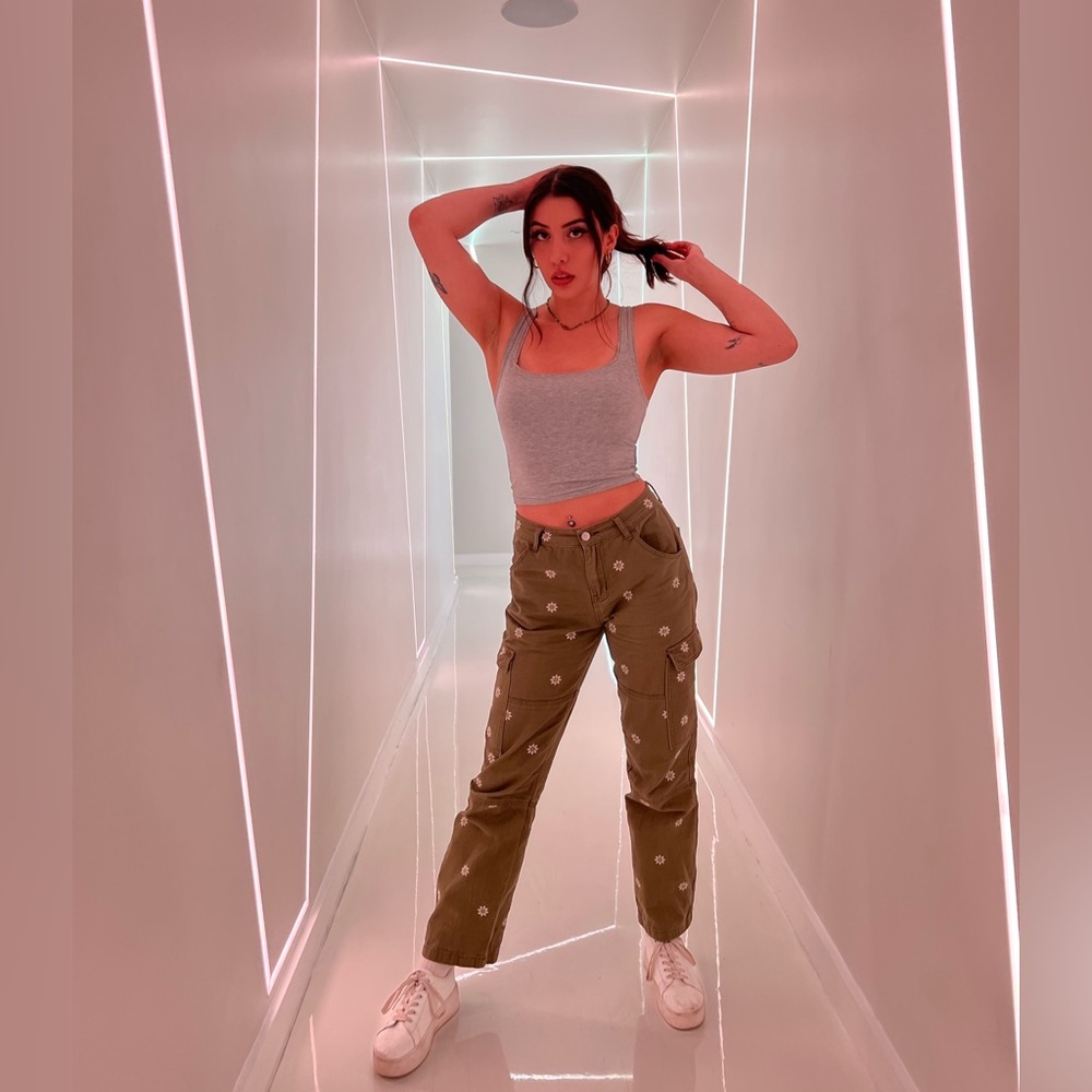 Forever21 Floral Cargo Pants